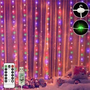 New Window Curtain String Lights with Remote (Multi-Color)